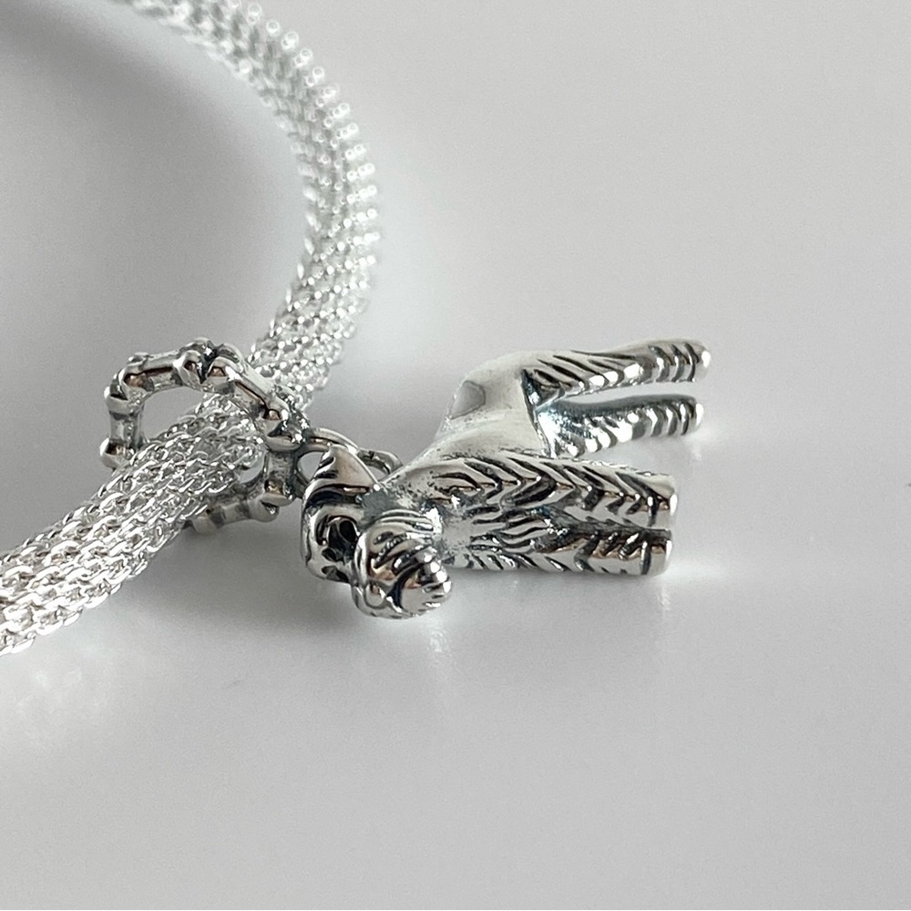 Sterling Silver Schnauzer Puppy Dog Dangle Charm - Picture 11 of 12